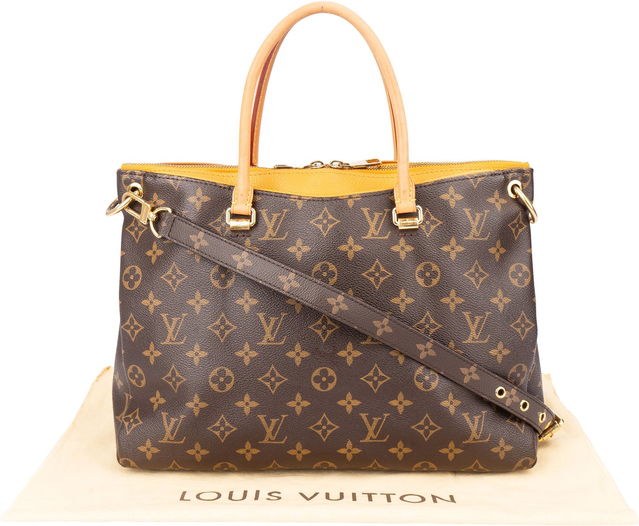 Louis Vuitton Louis Vuitton Canvas Monogram Pallas MM Handbag Bruin