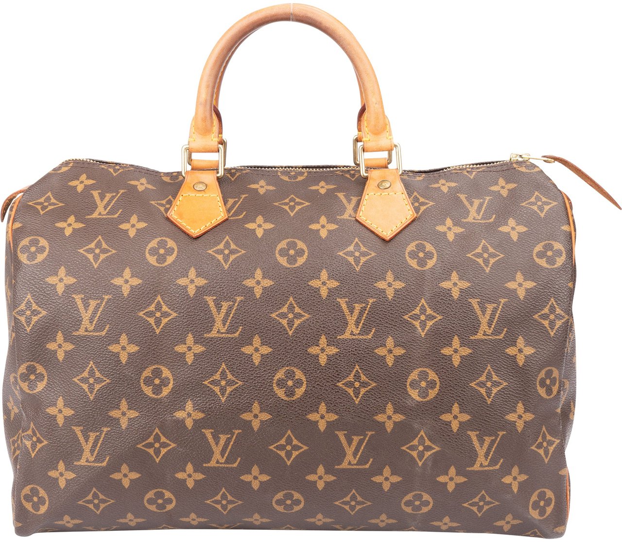 Louis Vuitton Louis Vuitton Canvas Monogram Speedy 35 Handbag Bruin