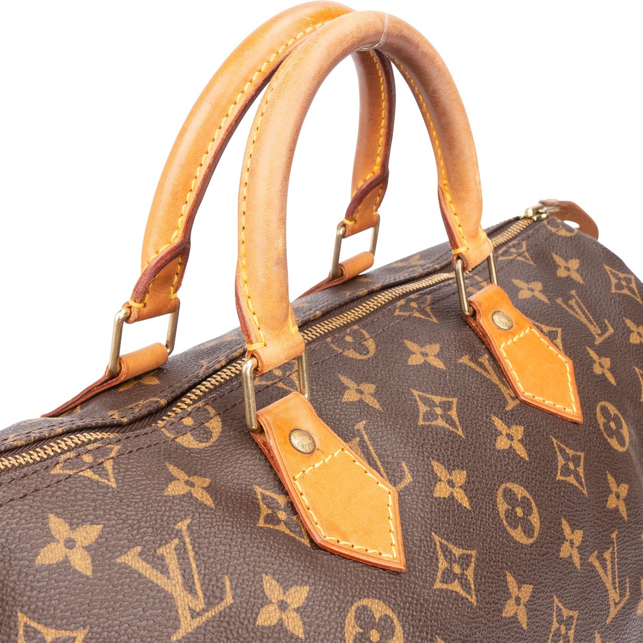 Louis Vuitton Louis Vuitton Canvas Monogram Speedy 35 Handbag Bruin