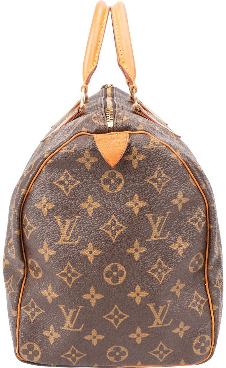 Louis Vuitton Louis Vuitton Canvas Monogram Speedy 35 Handbag Bruin
