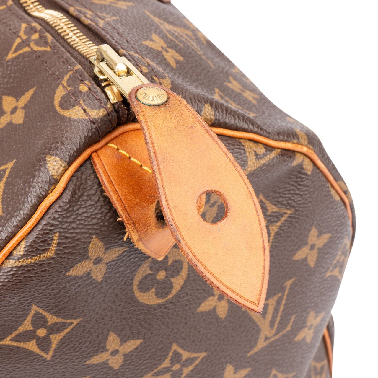 Louis Vuitton Louis Vuitton Canvas Monogram Speedy 35 Handbag Bruin