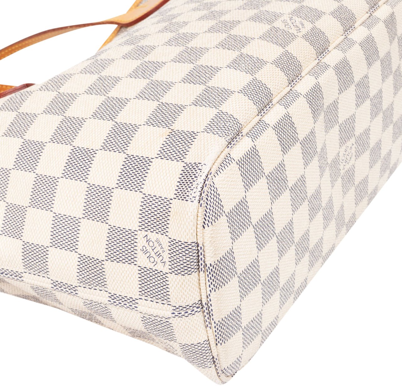 Louis Vuitton Louis Vuitton Damier Azur Monogram Neverfull PM Handbag Wit