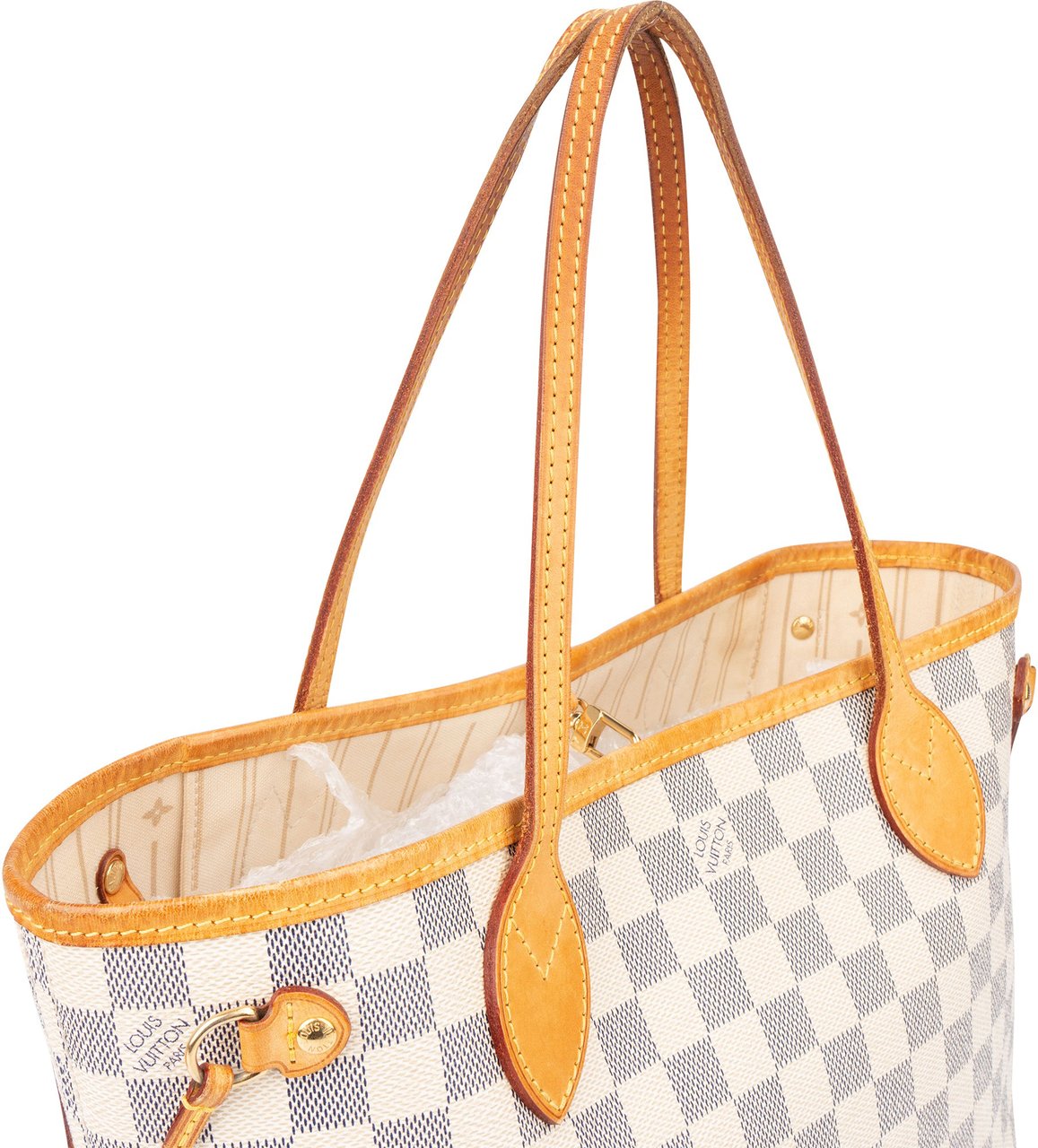 Louis Vuitton Louis Vuitton Damier Azur Monogram Neverfull PM Handbag Wit