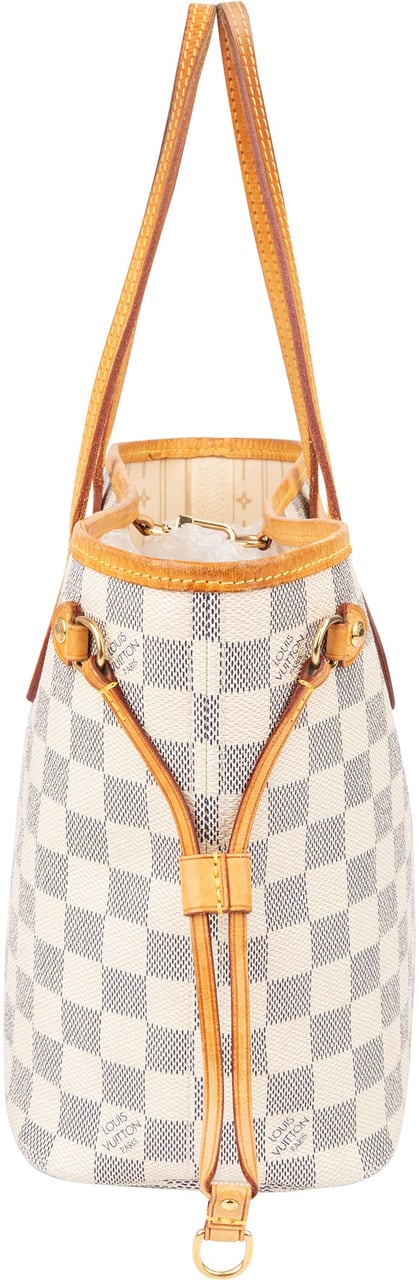 Louis Vuitton Louis Vuitton Damier Azur Monogram Neverfull PM Handbag Wit
