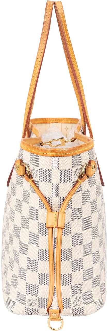 Louis Vuitton Louis Vuitton Damier Azur Monogram Neverfull PM Handbag Wit