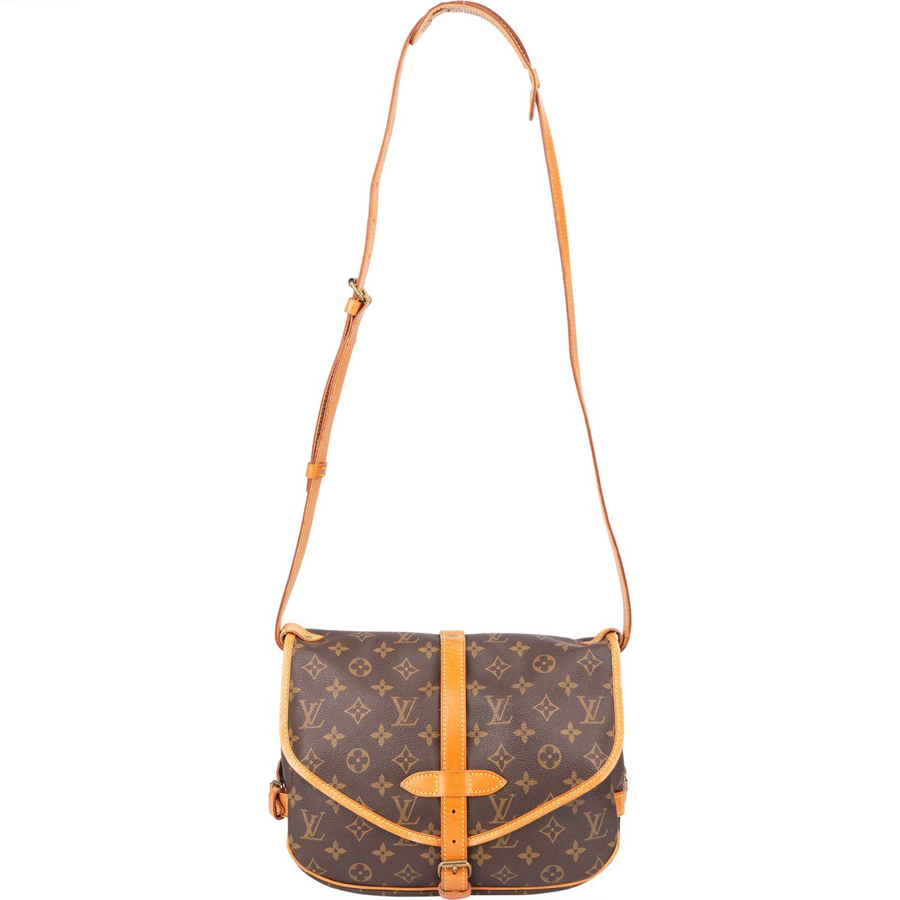 Louis Vuitton Louis Vuitton Canvas Monogram Saumur 30 Crossbody Bag Bruin