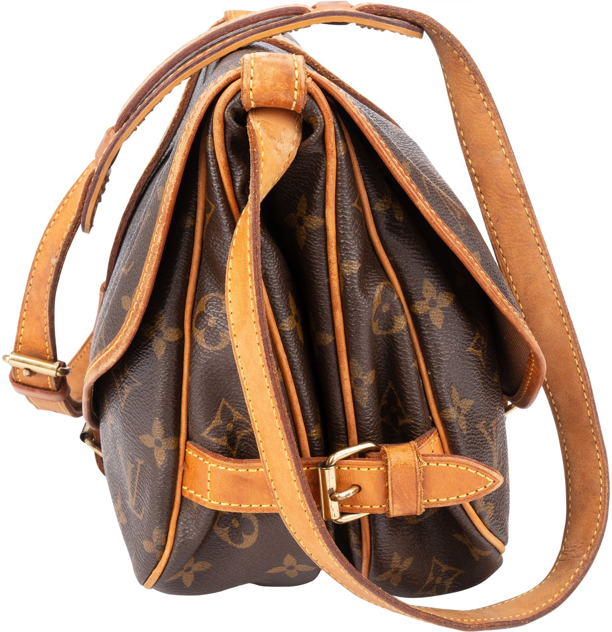 Louis Vuitton Louis Vuitton Canvas Monogram Saumur 30 Crossbody Bag Bruin