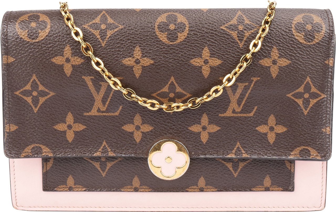 Louis Vuitton Louis Vuitton Canvas Monogram Flore Wallet On Chain Crossbody Bag Bruin