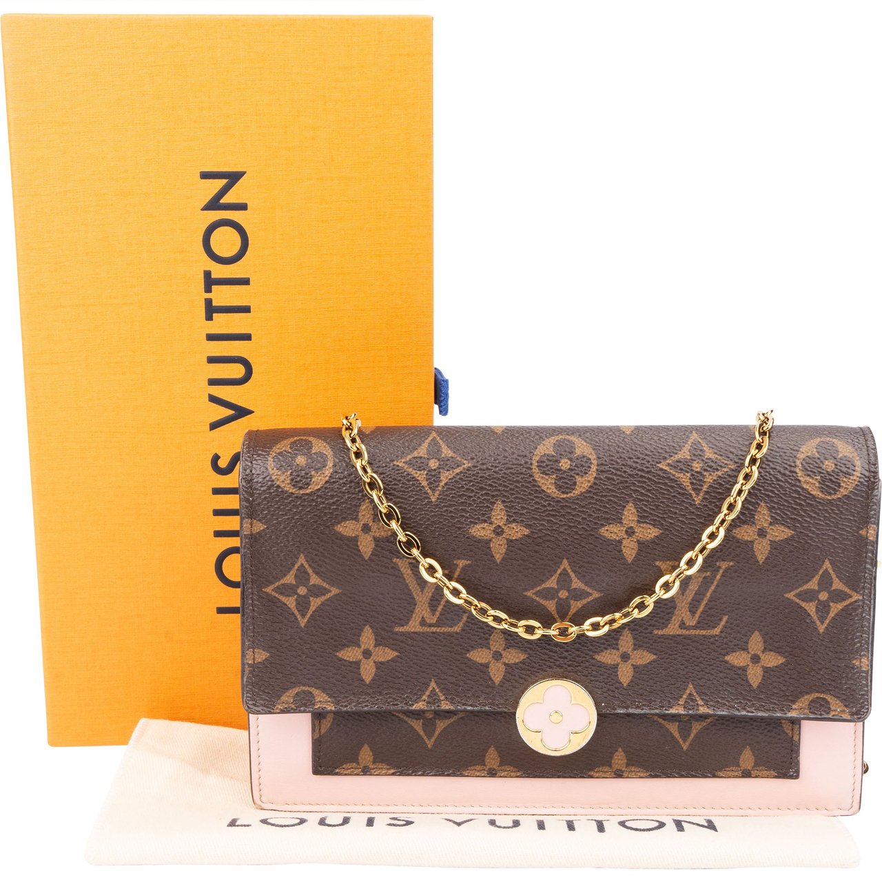 Louis Vuitton Louis Vuitton Canvas Monogram Flore Wallet On Chain Crossbody Bag Bruin