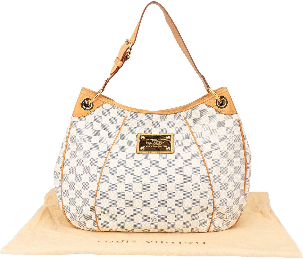 Louis Vuitton Louis Vuitton Damier Azur Monogram Galliera PM Handbag Wit