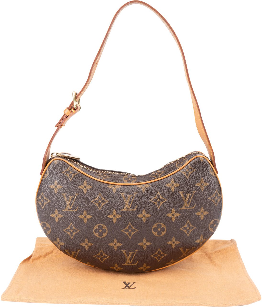 Louis Vuitton Canvas Monogram Croissant PM Shoulder Bag Bruin