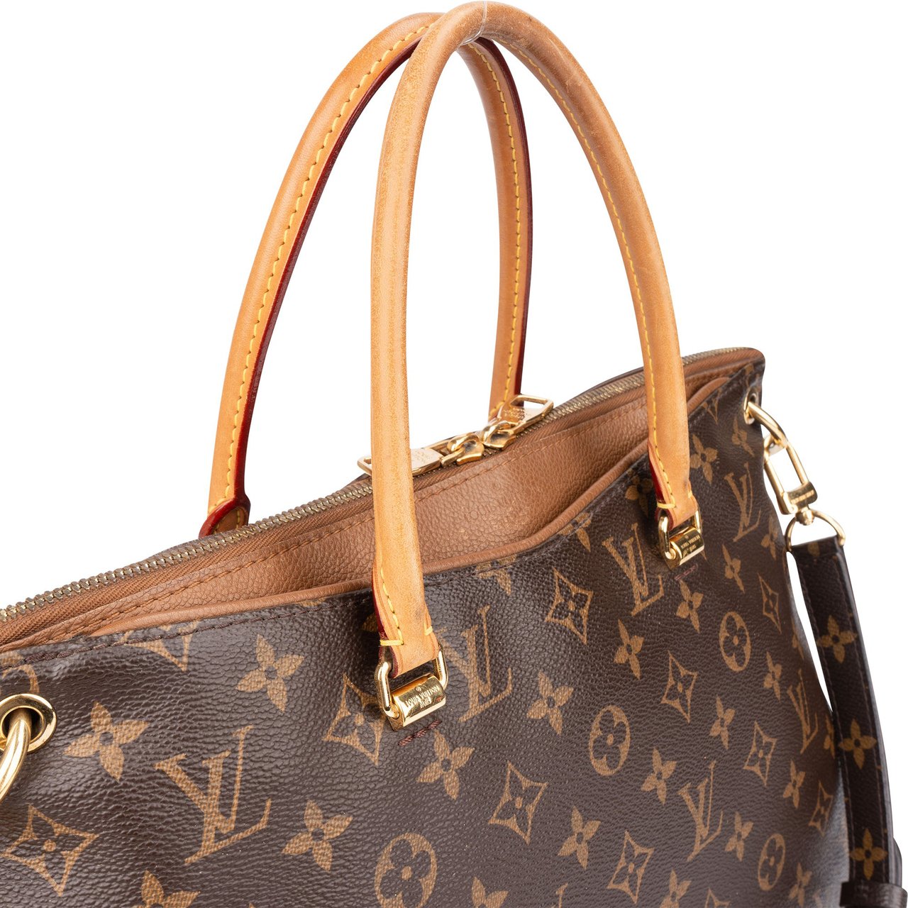 Louis Vuitton Louis Vuitton Canvas Monogram Pallas MM Handbag Bruin