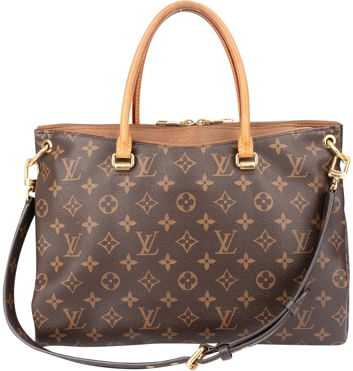 Louis Vuitton Louis Vuitton Canvas Monogram Pallas MM Handbag Bruin