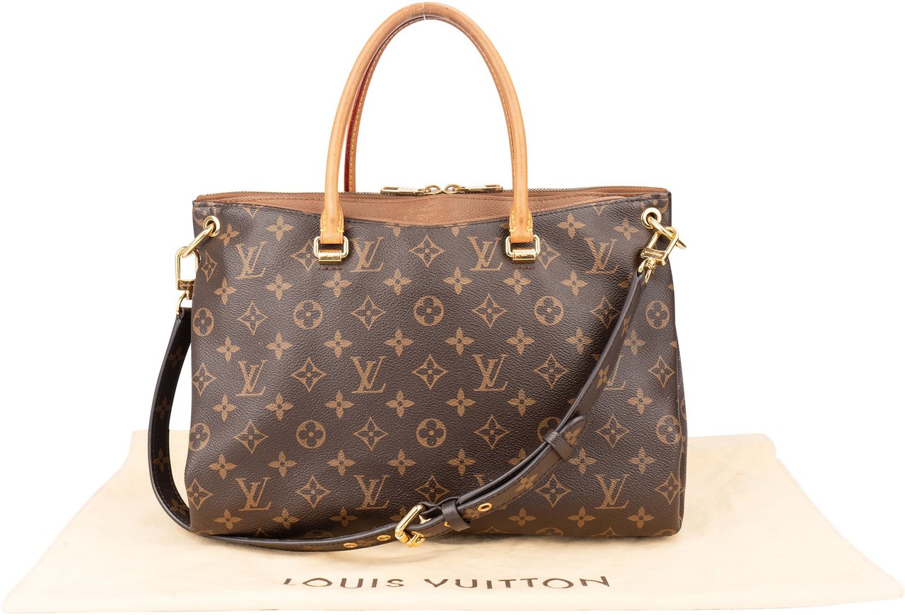 Louis Vuitton Louis Vuitton Canvas Monogram Pallas MM Handbag Bruin