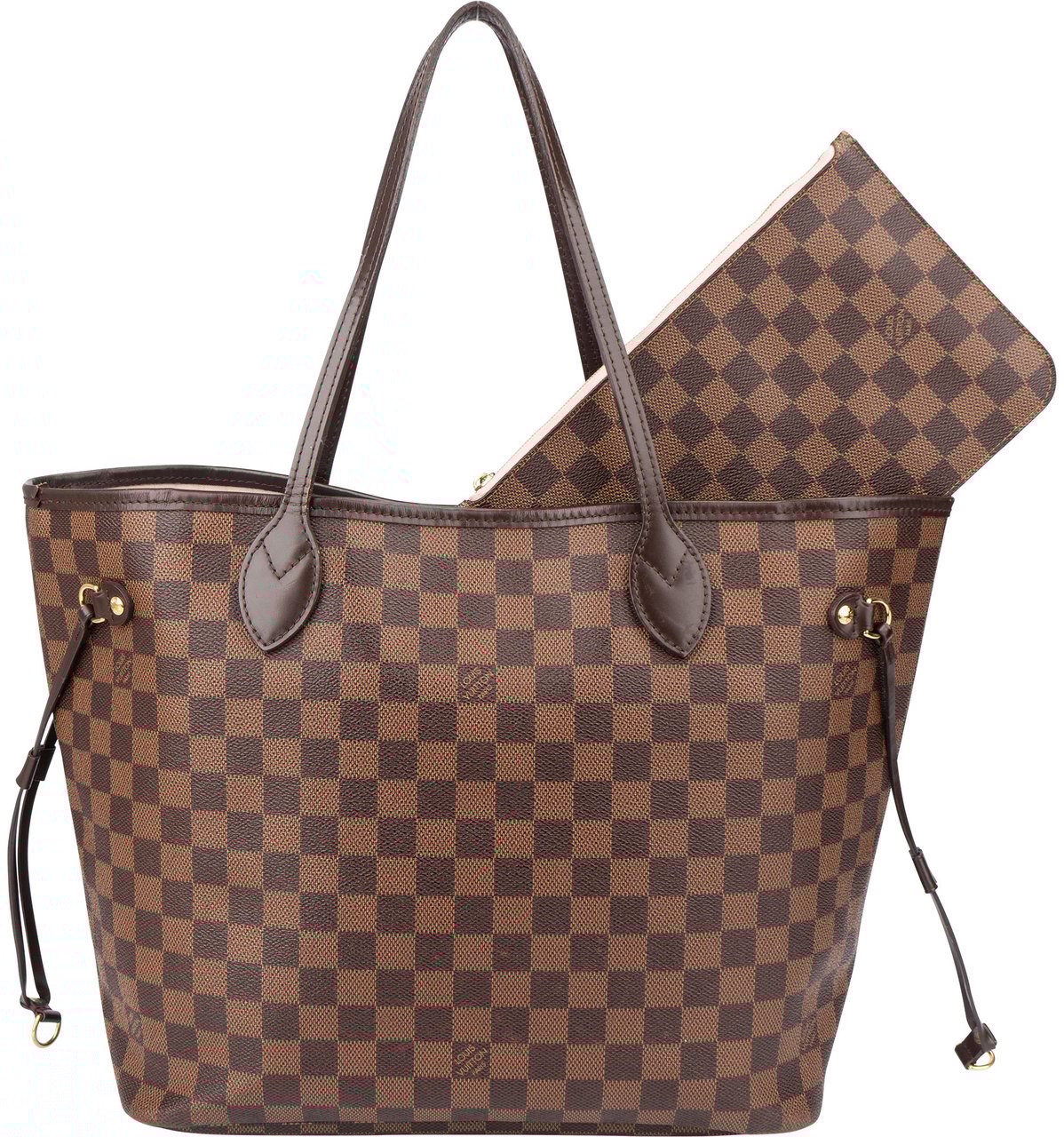 Louis Vuitton Louis Vuitton Damier Ebene Monogram Neverfull MM Shopper Handbag Bruin