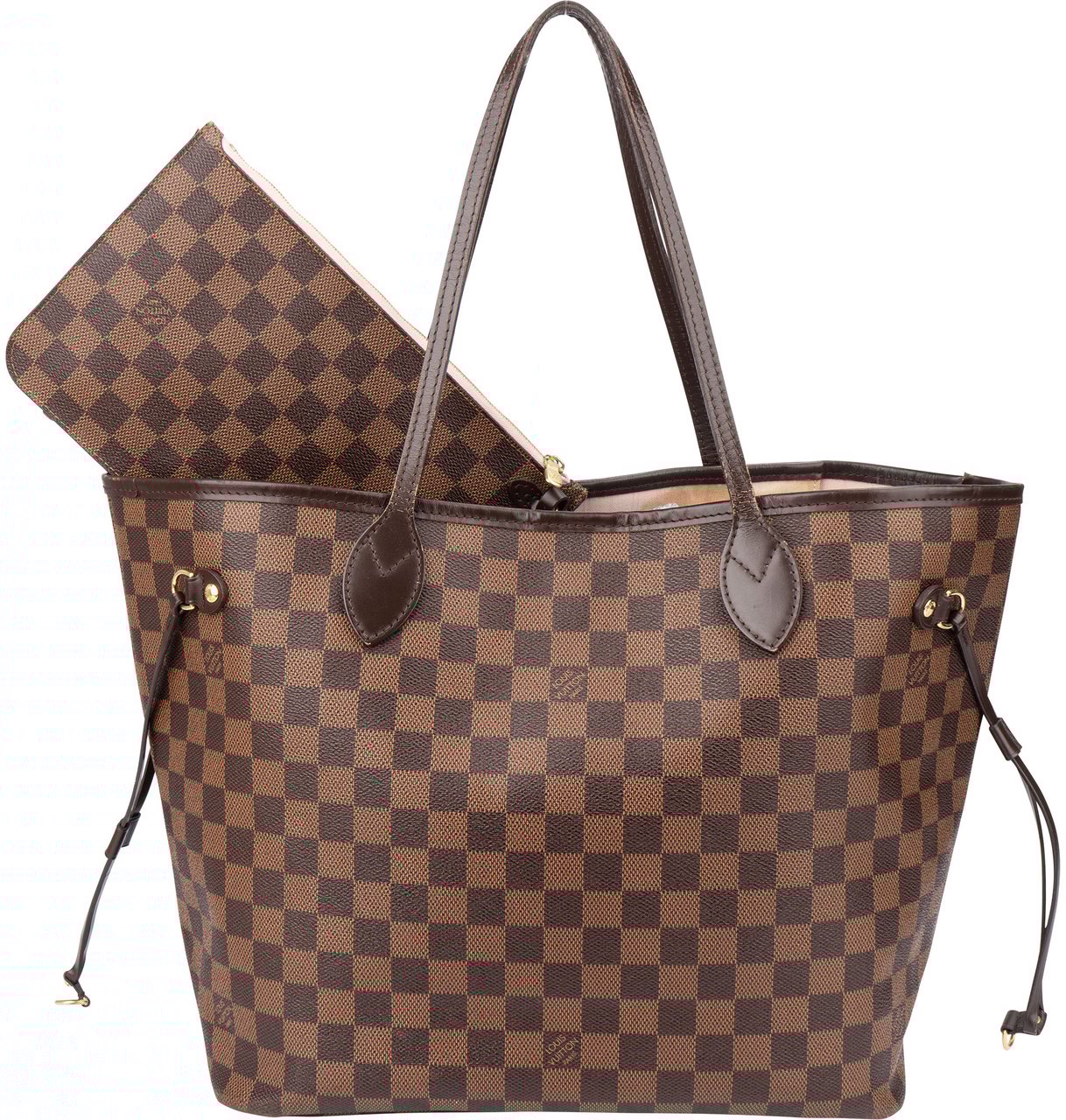 Louis Vuitton Louis Vuitton Damier Ebene Monogram Neverfull MM Shopper Handbag Bruin