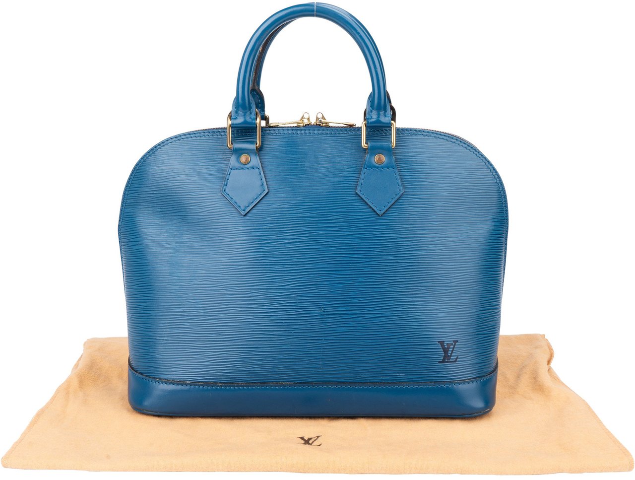 Louis Vuitton Louis Vuitton Bleu Epi Leather Alma PM Handbag Blauw