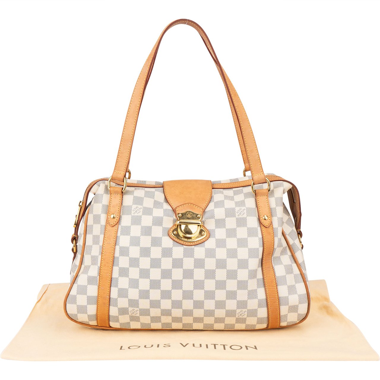 Louis Vuitton Louis Vuitton Damier Azur Monogram Stresa PM Handbag Wit