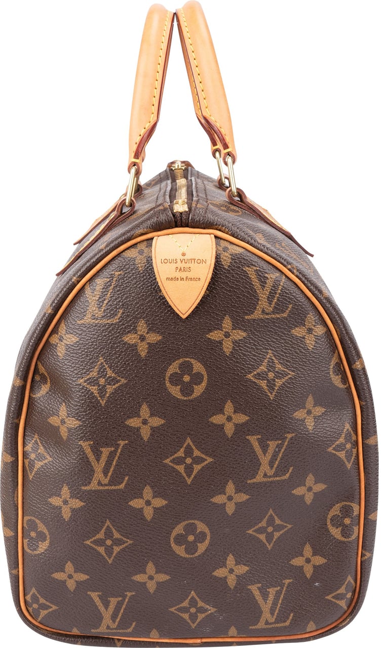 Louis Vuitton Louis Vuitton Canvas Monogram Speedy 30 Handbag Bruin