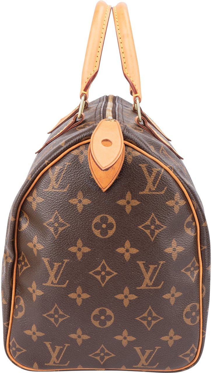 Louis Vuitton Louis Vuitton Canvas Monogram Speedy 30 Handbag Bruin