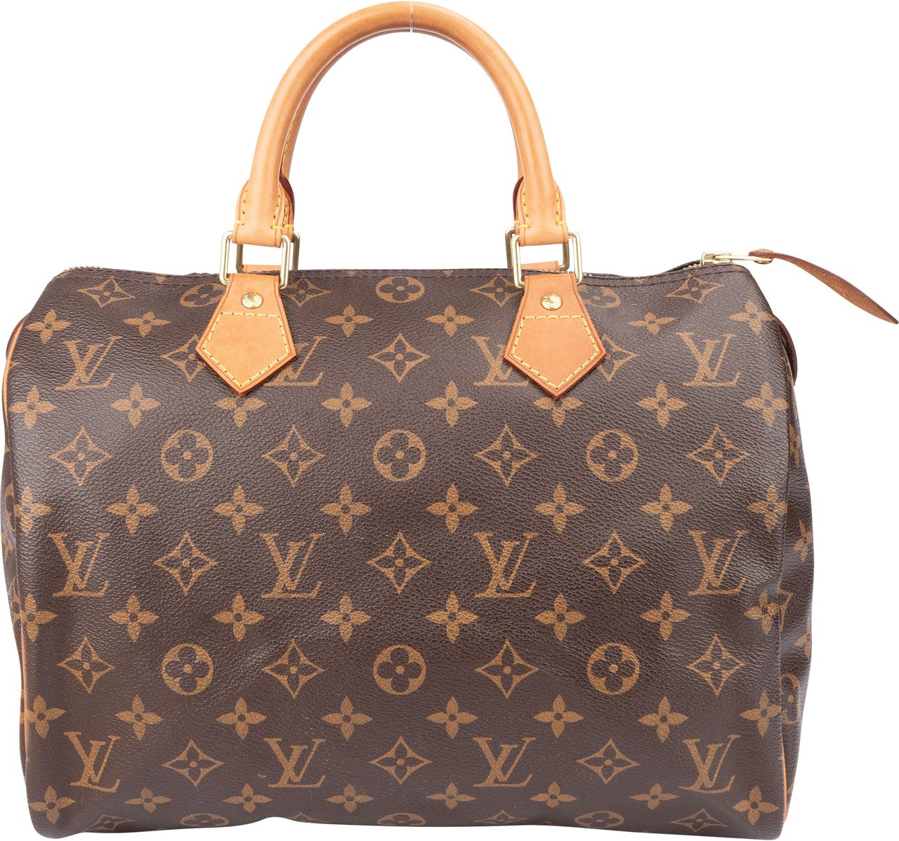 Louis Vuitton Louis Vuitton Canvas Monogram Speedy 30 Handbag Bruin