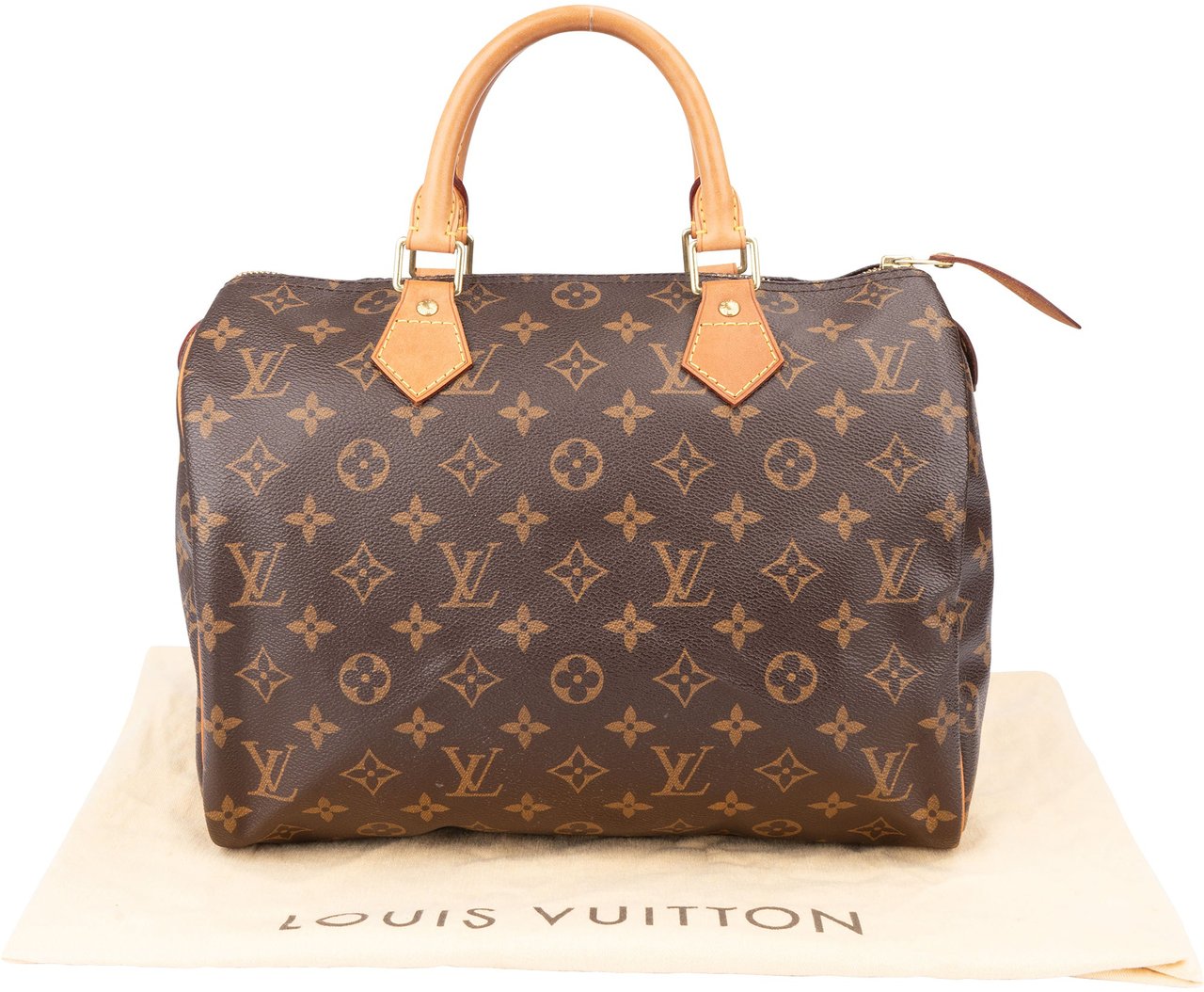Louis Vuitton Louis Vuitton Canvas Monogram Speedy 30 Handbag Bruin