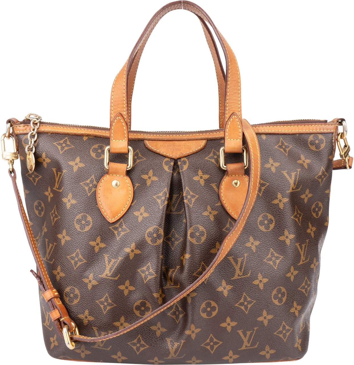 Louis Vuitton Louis Vuitton Canvas Monogram Palermo PM Handbag Bruin