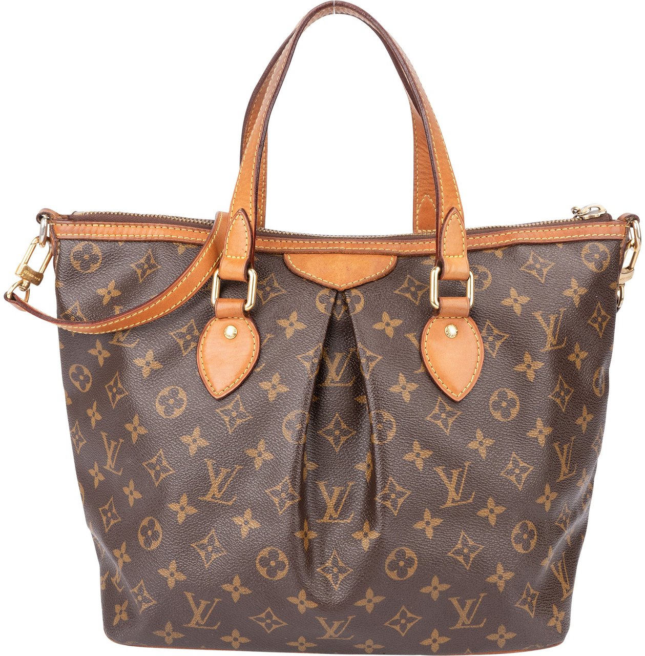 Louis Vuitton Louis Vuitton Canvas Monogram Palermo PM Handbag Bruin
