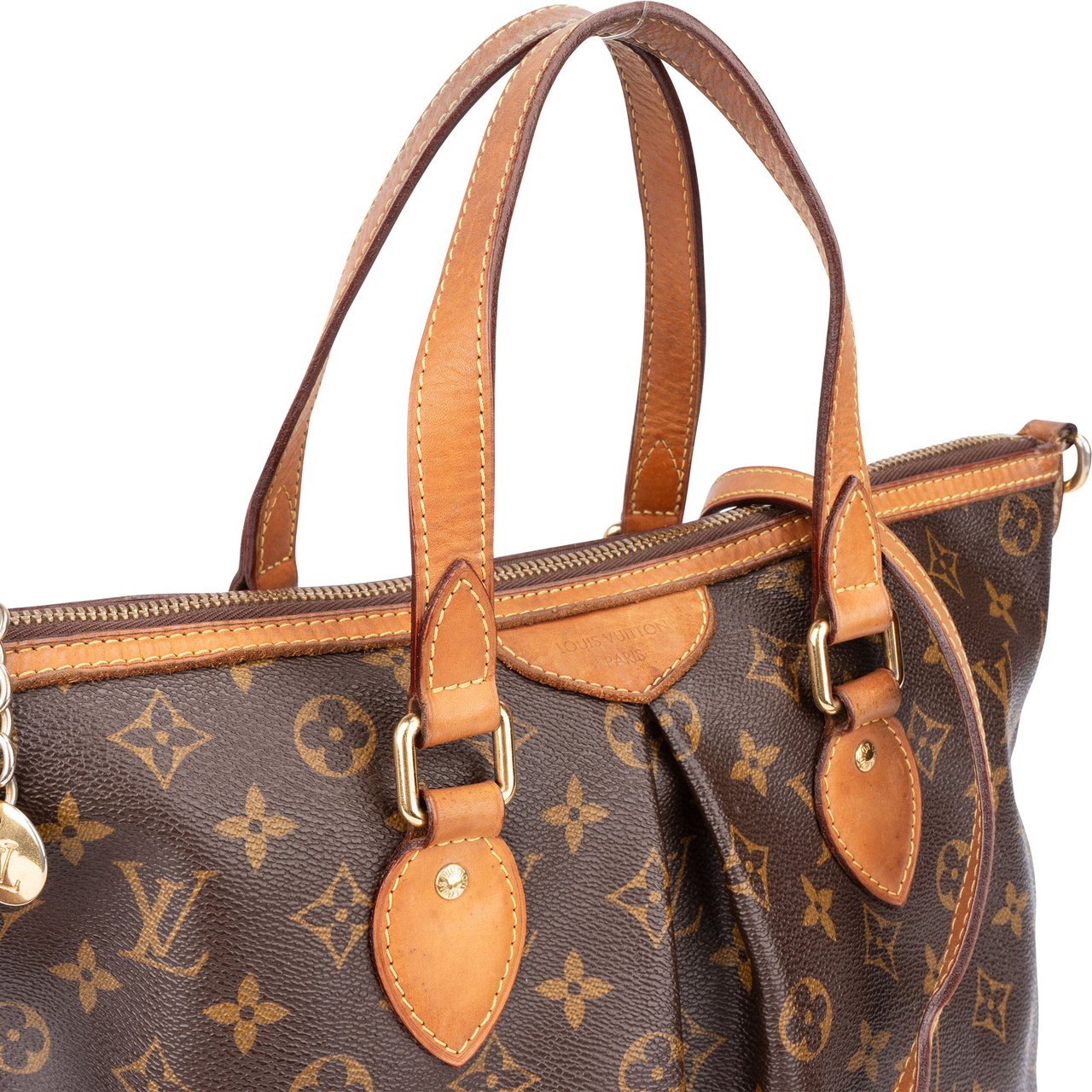 Louis Vuitton Louis Vuitton Canvas Monogram Palermo PM Handbag Bruin