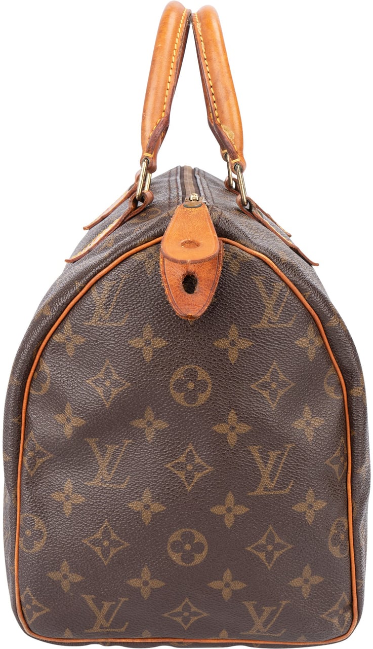 Louis Vuitton Louis Vuitton Canvas Monogram Speedy 30 Handbag Bruin
