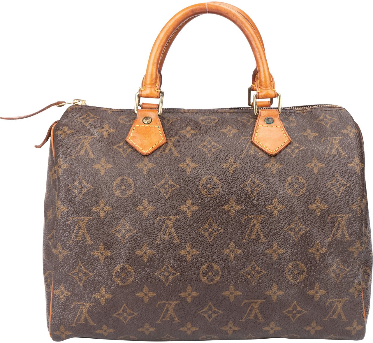 Louis Vuitton Louis Vuitton Canvas Monogram Speedy 30 Handbag Bruin