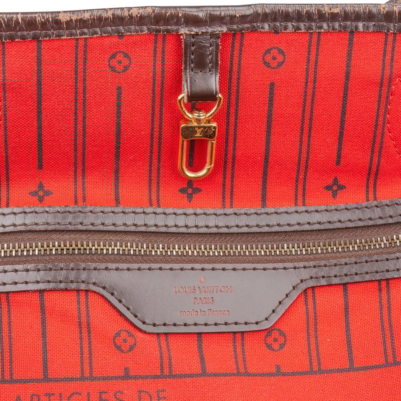 Louis Vuitton Louis Vuitton Damier Ebene Monogram Neverfull MM Shopper Handbag Bruin