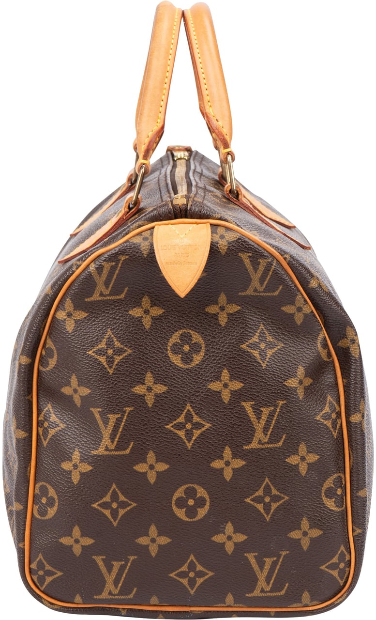 Louis Vuitton Louis Vuitton Canvas Monogram Speedy 30 Handbag Bruin