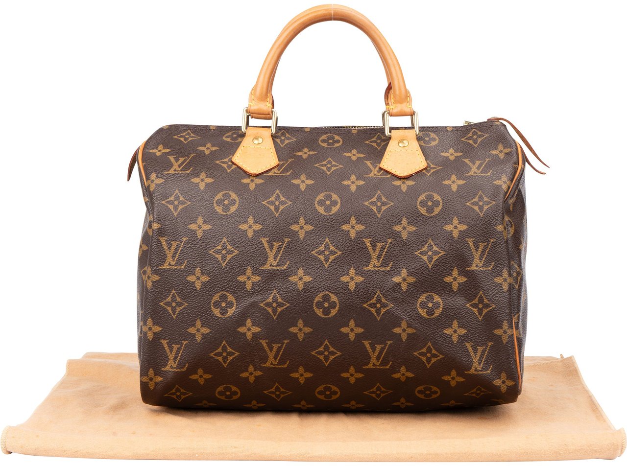 Louis Vuitton Louis Vuitton Canvas Monogram Speedy 30 Handbag Bruin