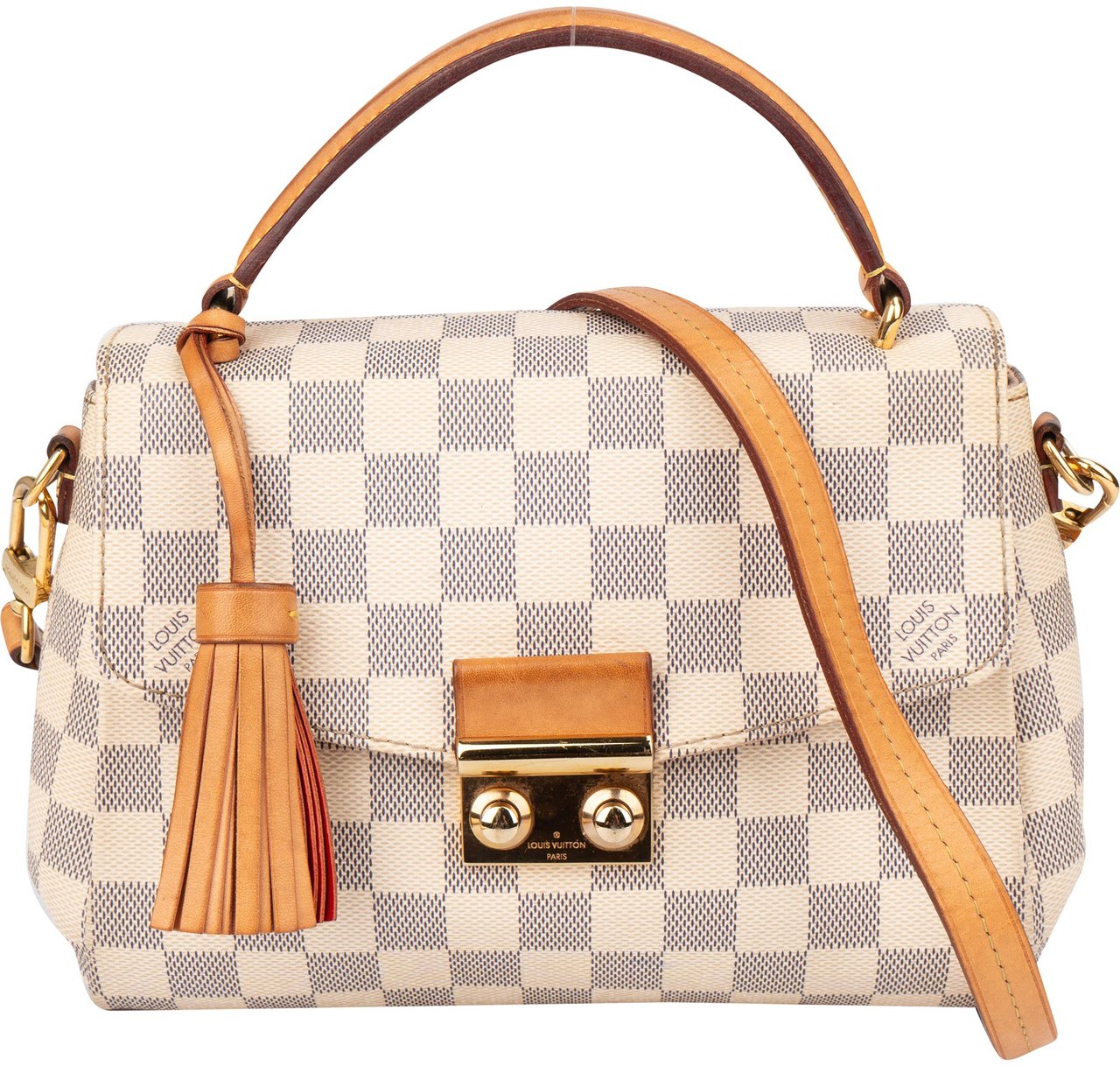 Louis Vuitton Damier Azur Monogram Croisette Handbag Wit