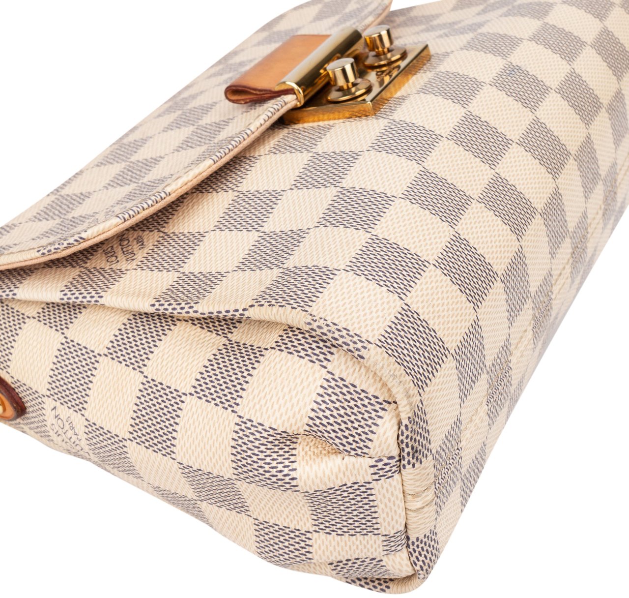 Louis Vuitton Damier Azur Monogram Croisette Handbag Wit
