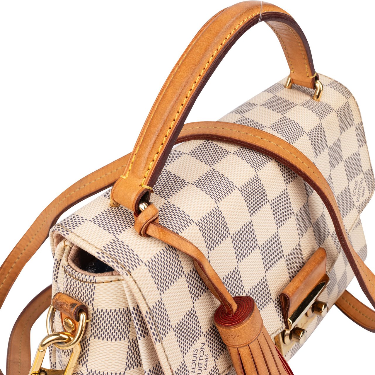 Louis Vuitton Damier Azur Monogram Croisette Handbag Wit