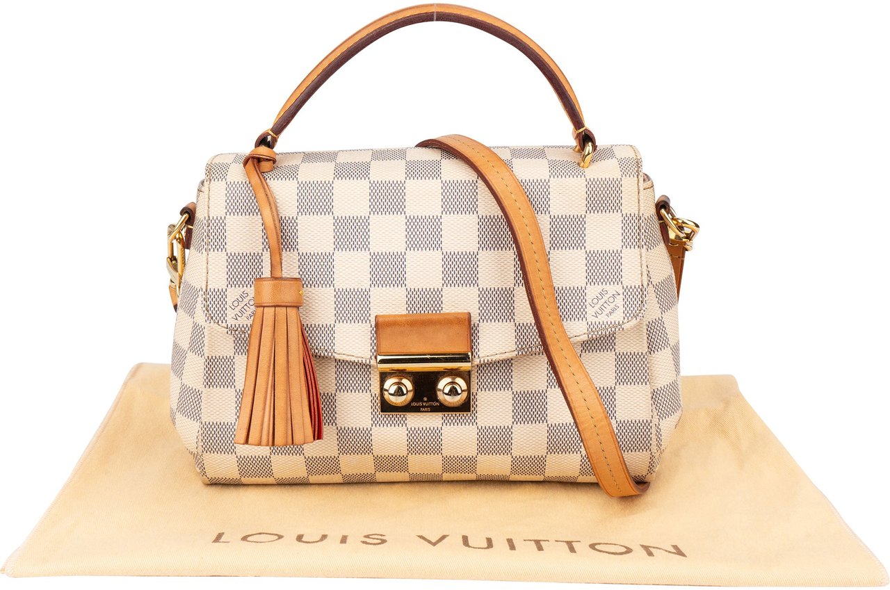 Louis Vuitton Damier Azur Monogram Croisette Handbag Wit