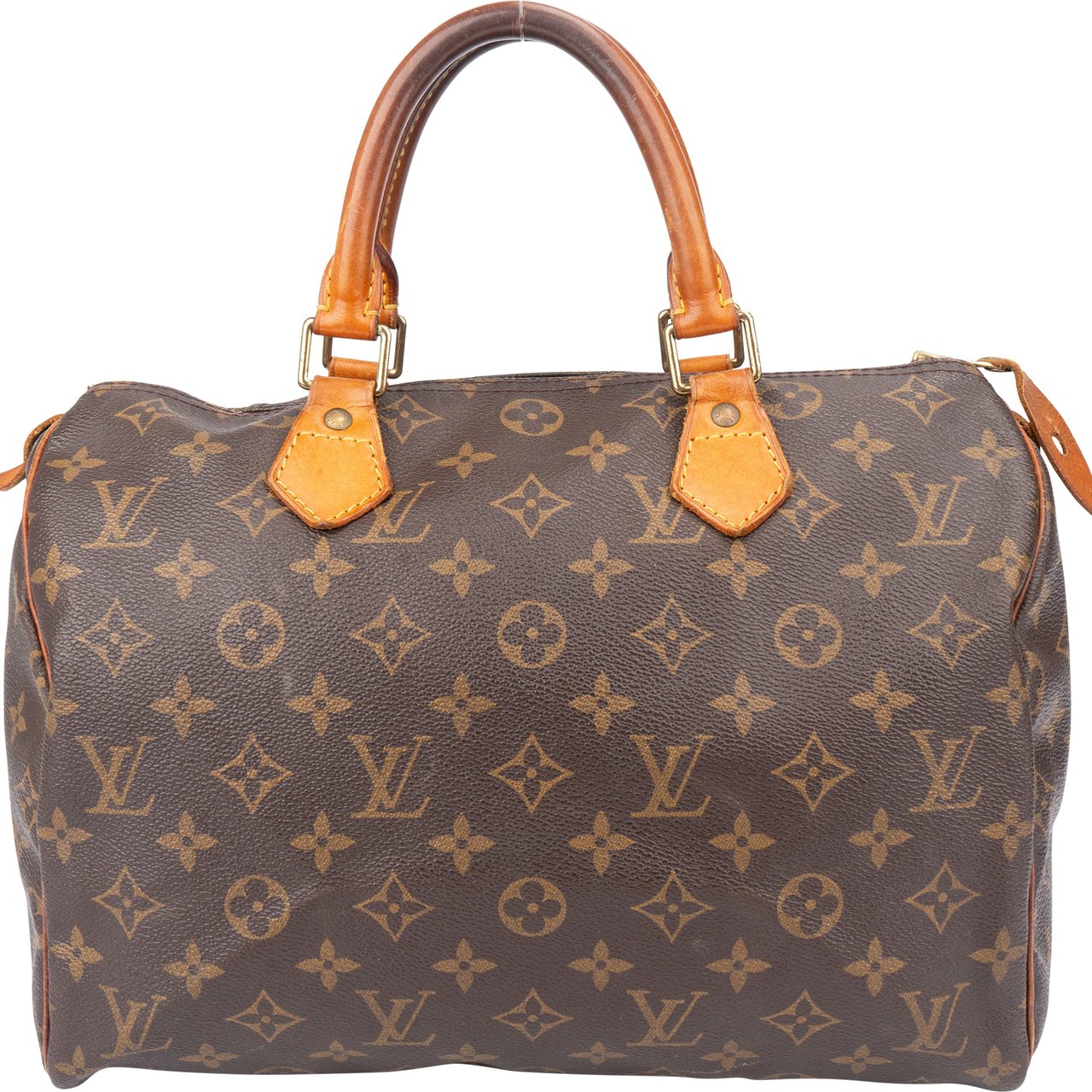 Louis Vuitton Louis Vuitton Canvas Monogram Speedy 30 Handbag Bruin