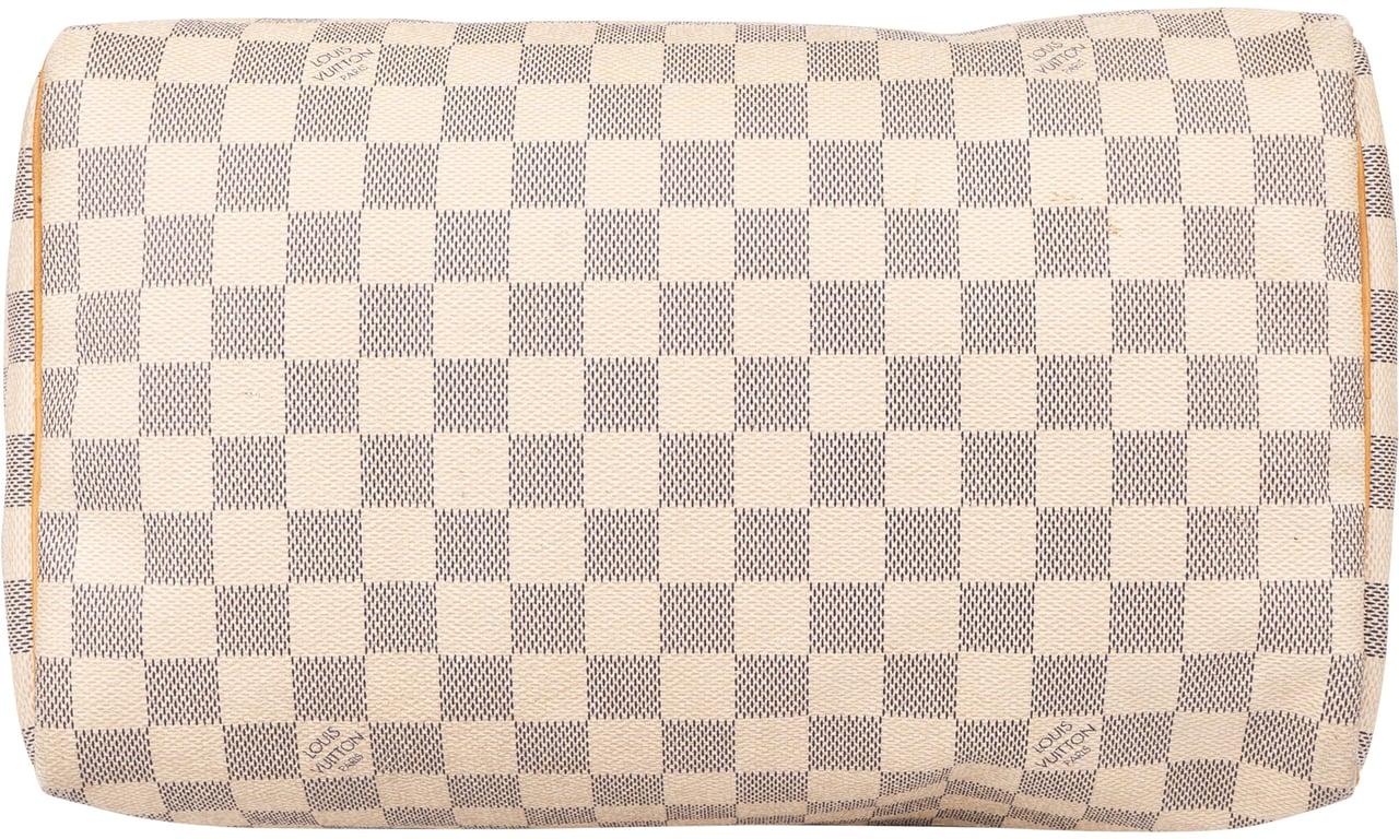 Louis Vuitton Damier Azur Monogram Speedy 30 Handbag Wit