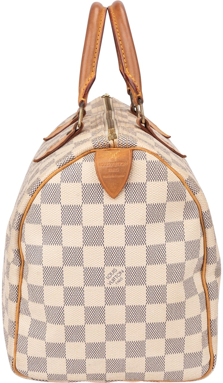Louis Vuitton Louis Vuitton Damier Azur Monogram Speedy 30 Handbag Wit
