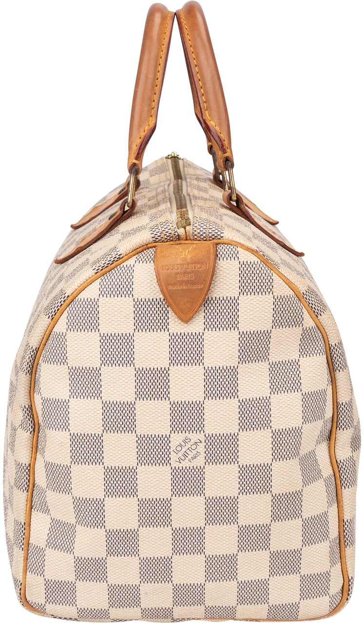Louis Vuitton Damier Azur Monogram Speedy 30 Handbag Wit