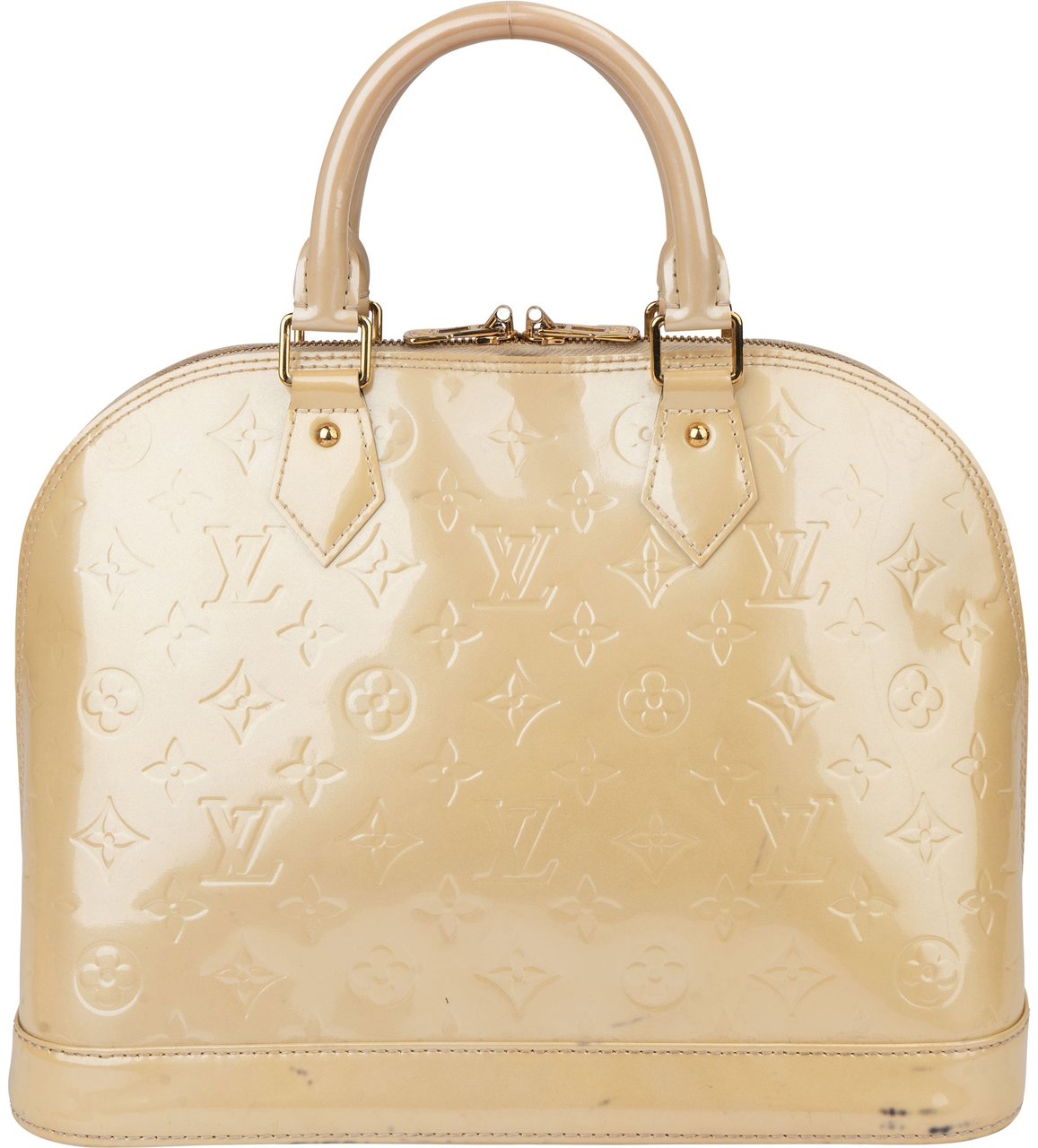 Louis Vuitton Louis Vuitton Vernis Monogram Alma PM Handbag Geel
