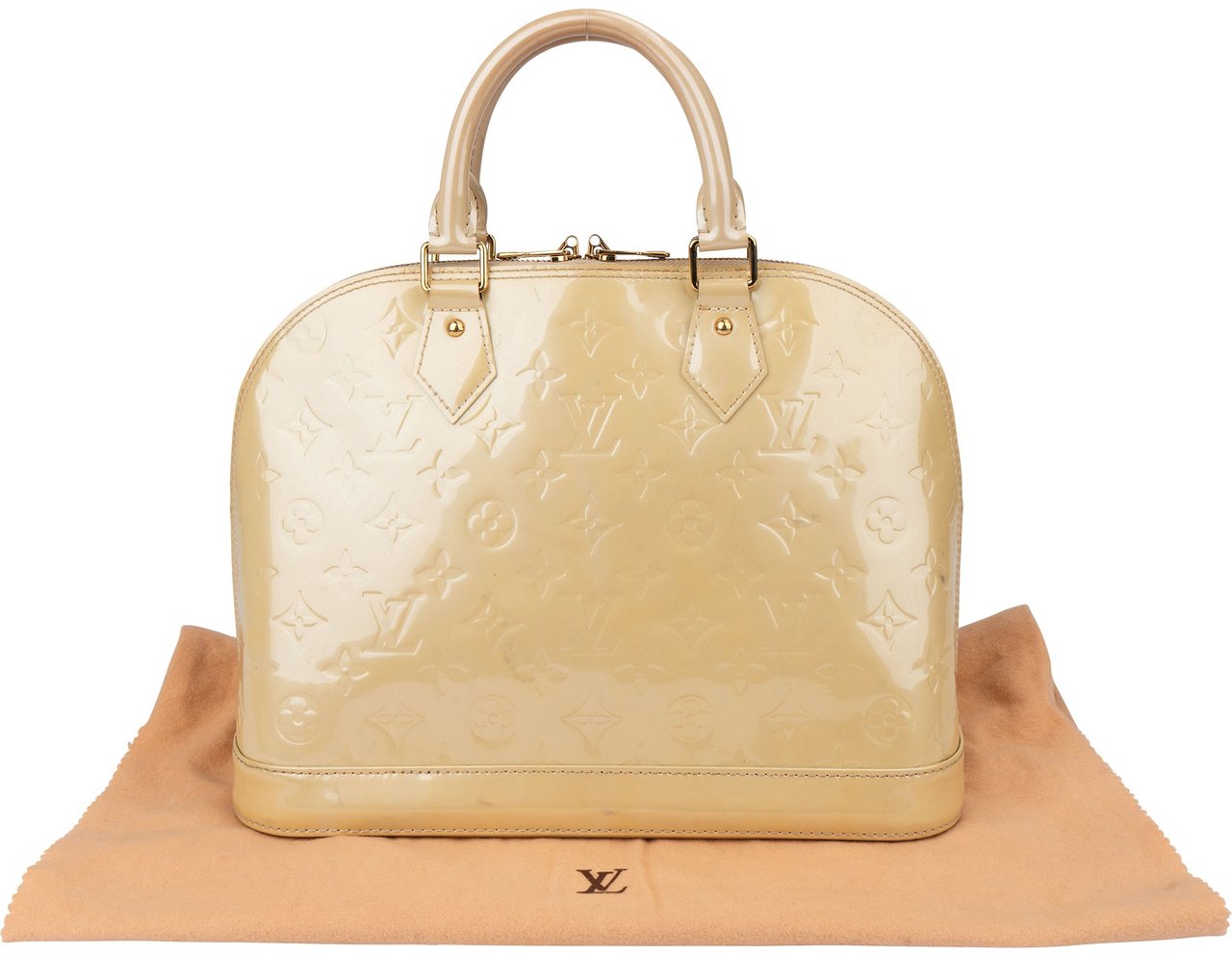 Louis Vuitton Louis Vuitton Vernis Monogram Alma PM Handbag Geel