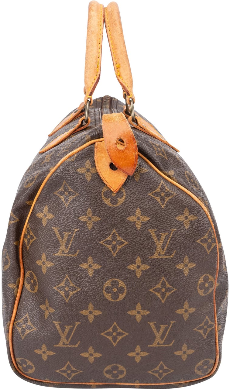 Louis Vuitton Louis Vuitton Canvas Monogram Speedy 35 Handbag Bruin
