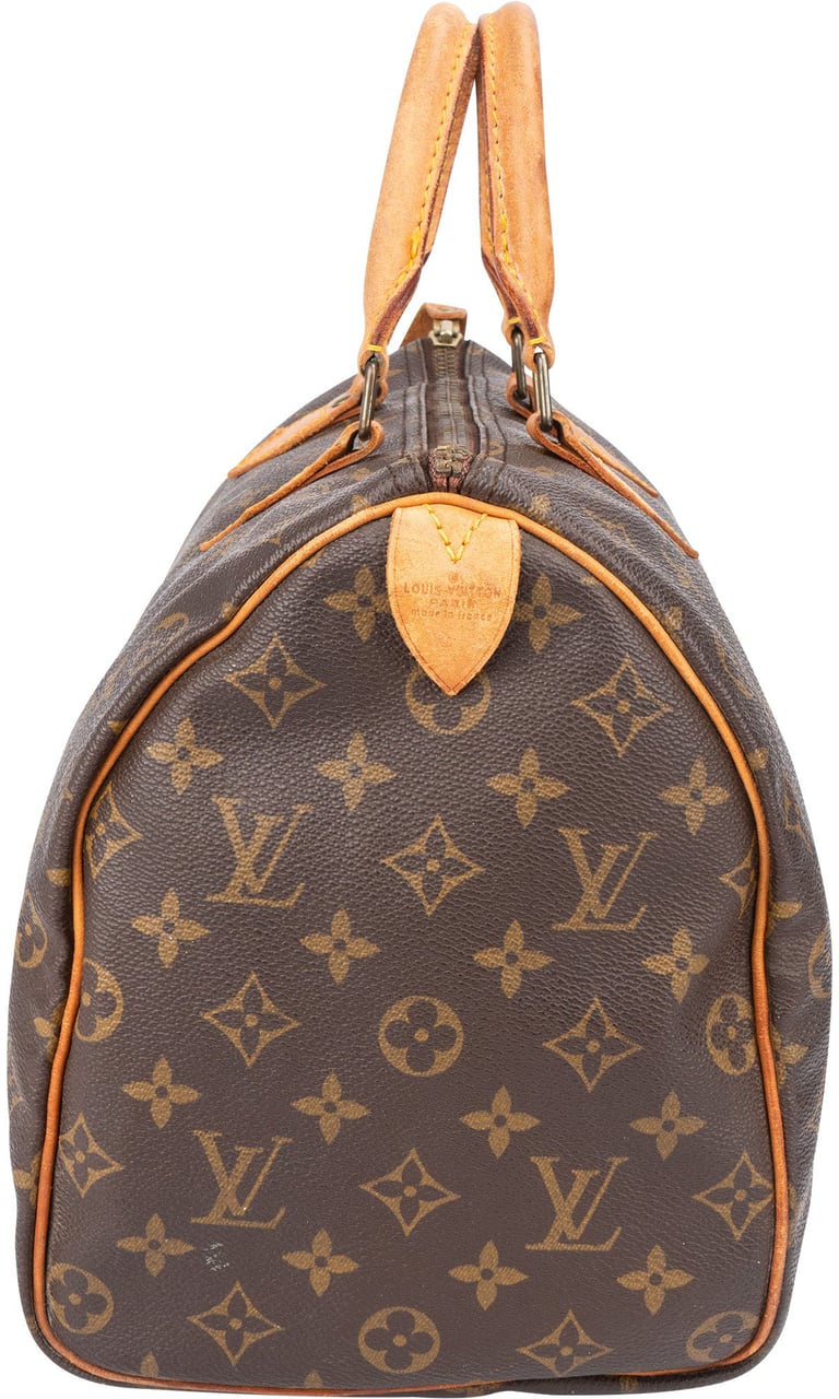 Louis Vuitton Louis Vuitton Canvas Monogram Speedy 35 Handbag Bruin