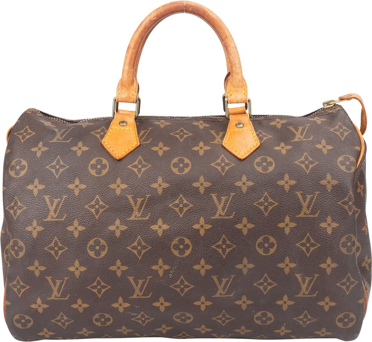 Louis Vuitton Louis Vuitton Canvas Monogram Speedy 35 Handbag Bruin