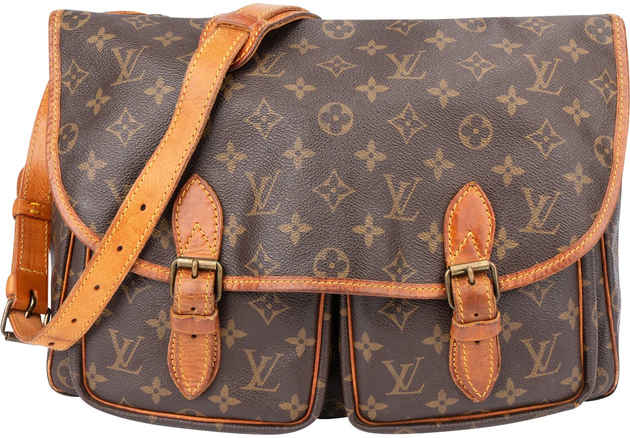 Louis Vuitton Louis Vuitton Canvas Monogram Gibeciere MM Crossbody Bag Bruin