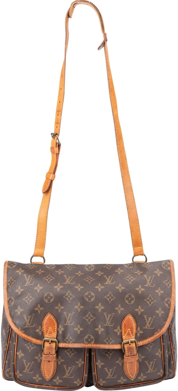Louis Vuitton Louis Vuitton Canvas Monogram Gibeciere MM Crossbody Bag Bruin