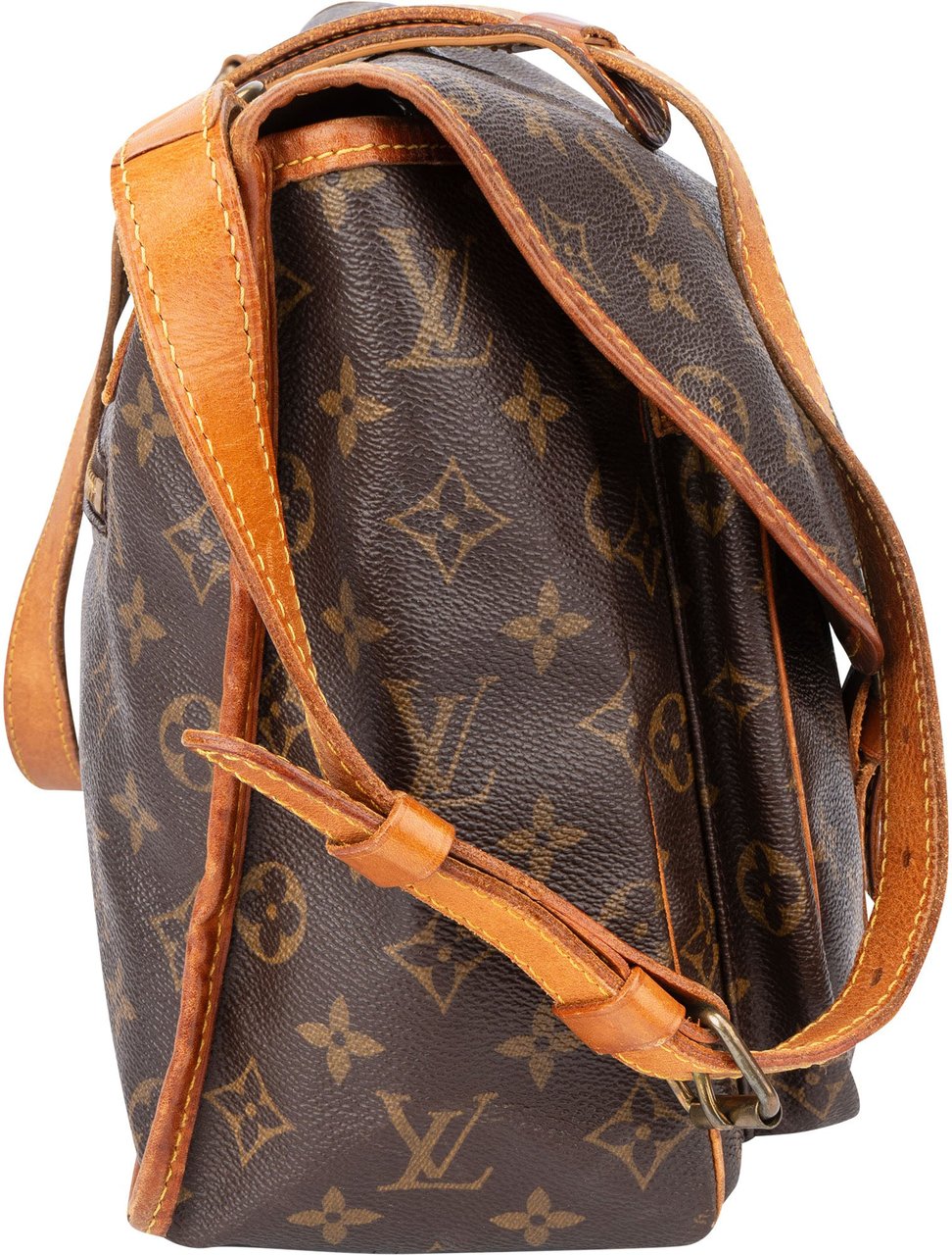 Louis Vuitton Louis Vuitton Canvas Monogram Gibeciere MM Crossbody Bag Bruin